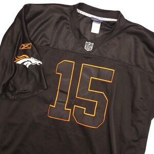 Denver Broncos Football Jersey Mens 56 Black Tebow 15 NFL Reebok On Field